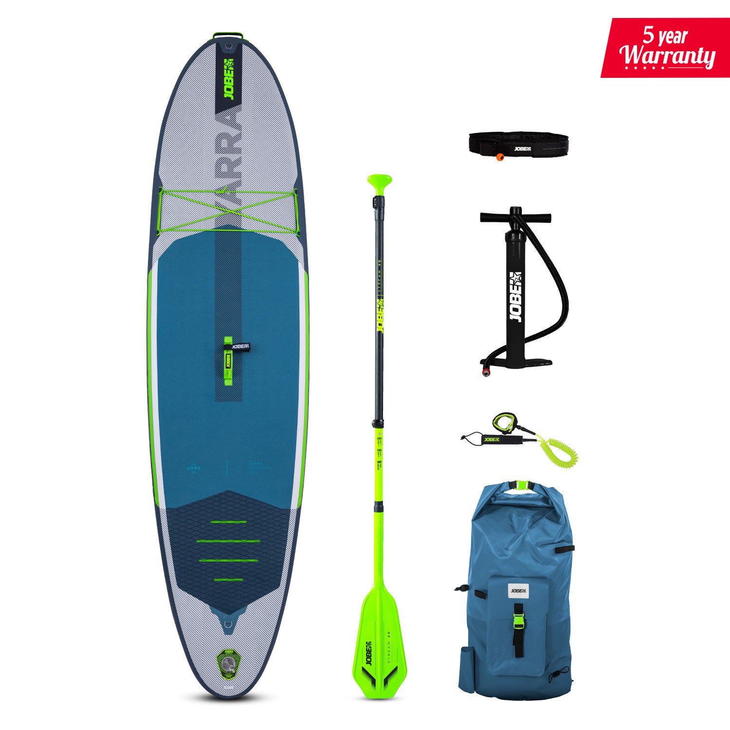 Jobe Yarra 10.6 Opblaasbaar SUP Board Pakket Steel Blue